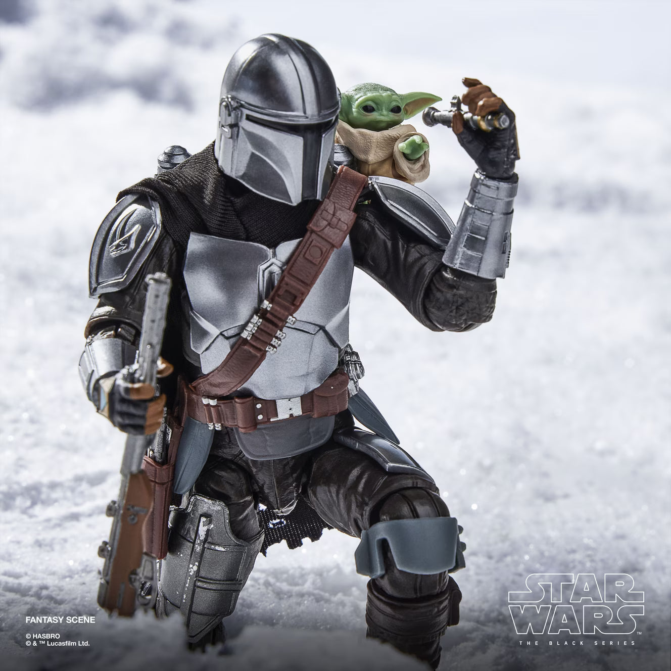 Hasbro Star Wars: The Black Series The Mandalorian and Grogu Deluxe 6-in Action Figure