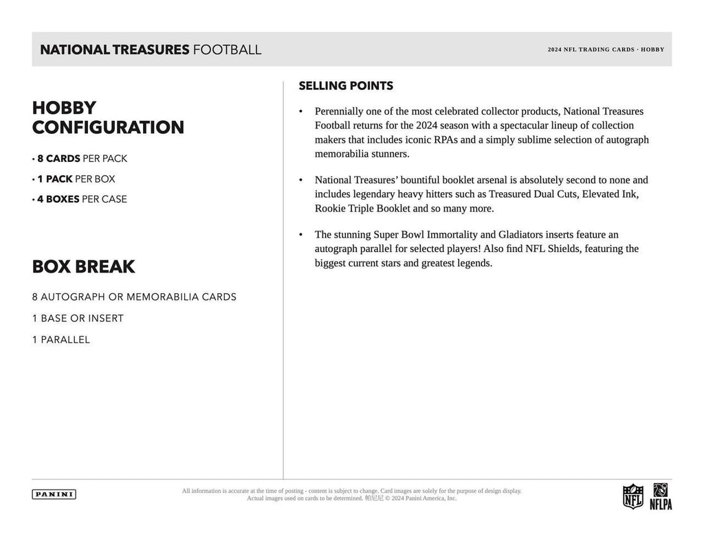 2024 National Treasures Football Hobby