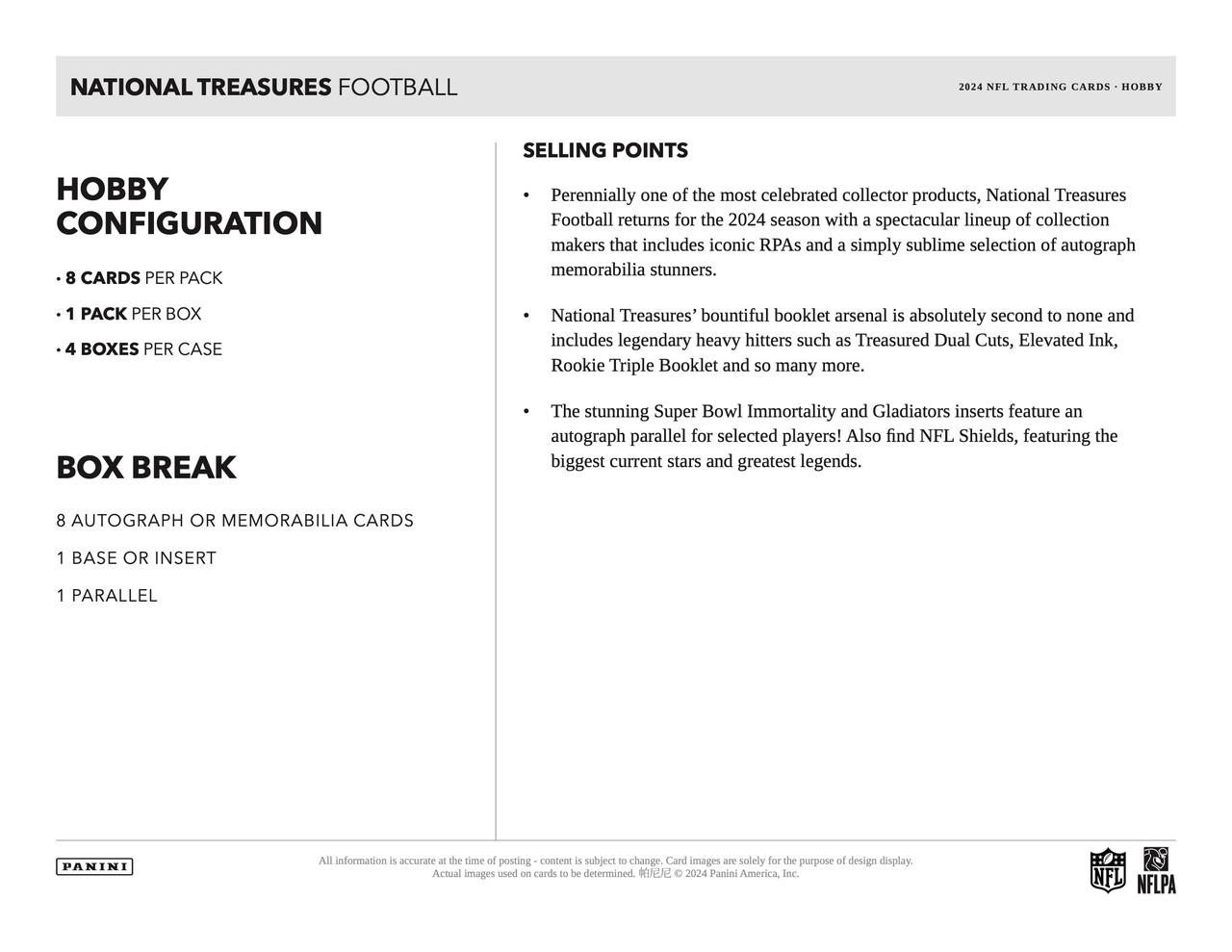 2024 National Treasures Football Hobby