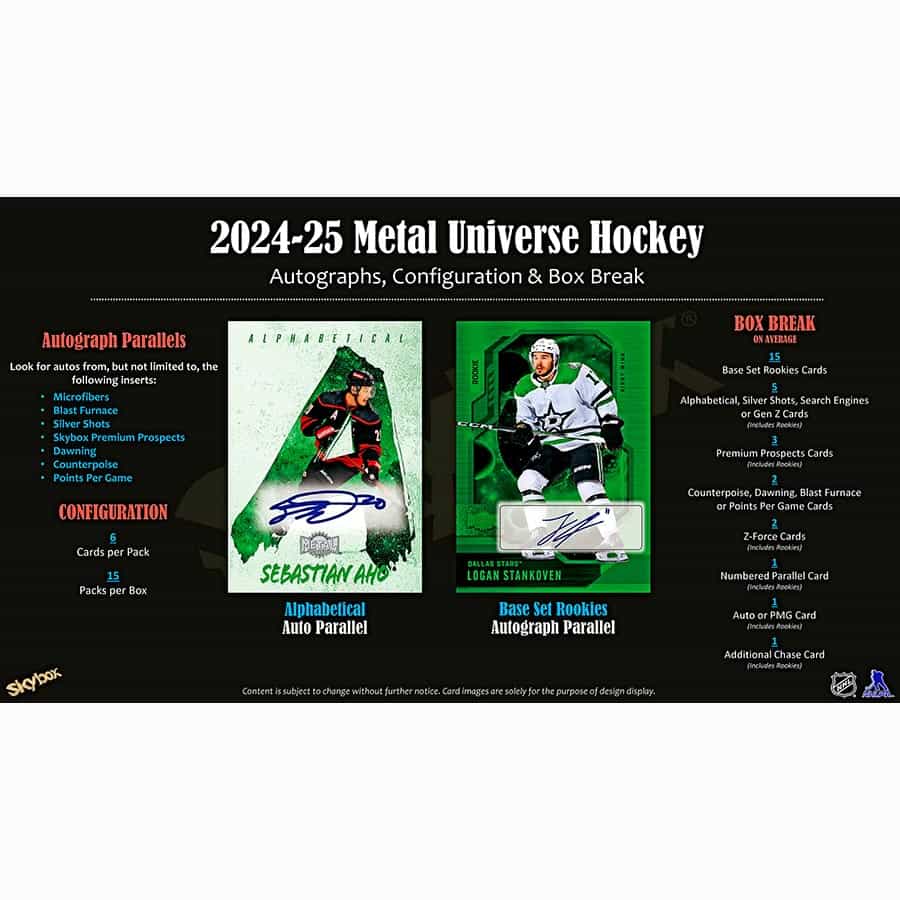 24-25 Upper Deck Skybox Metal Universe Hockey Hobby Box Case