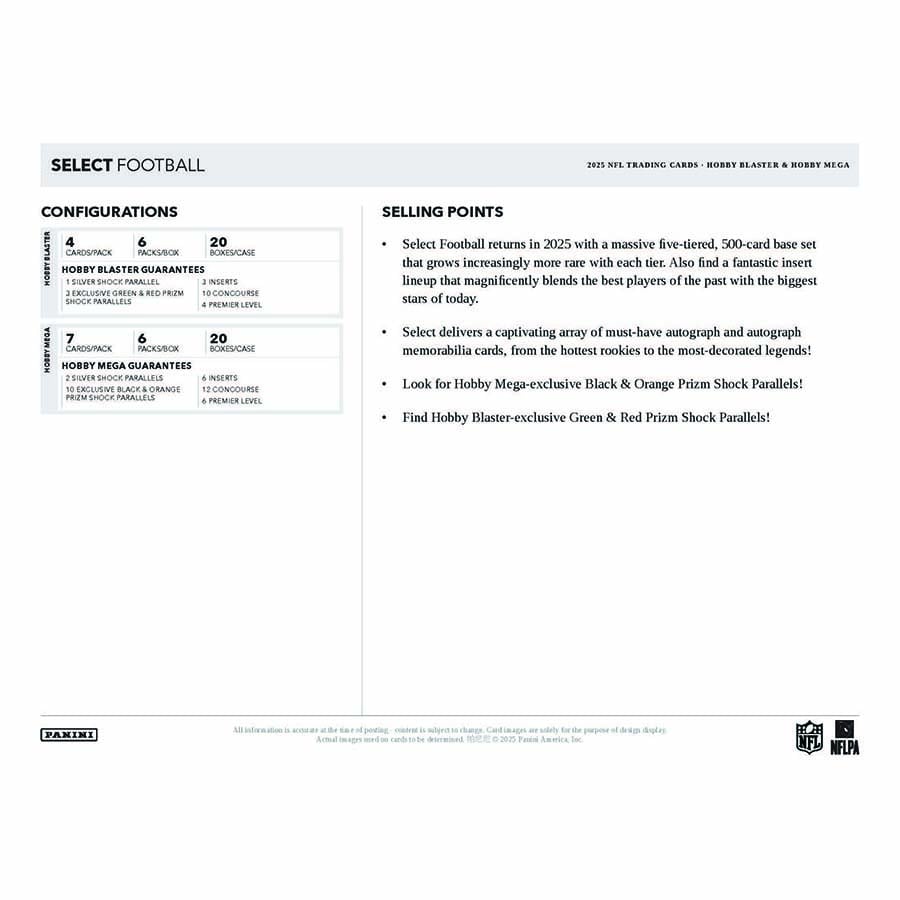 2025 Panini Select Football Hobby Blaster