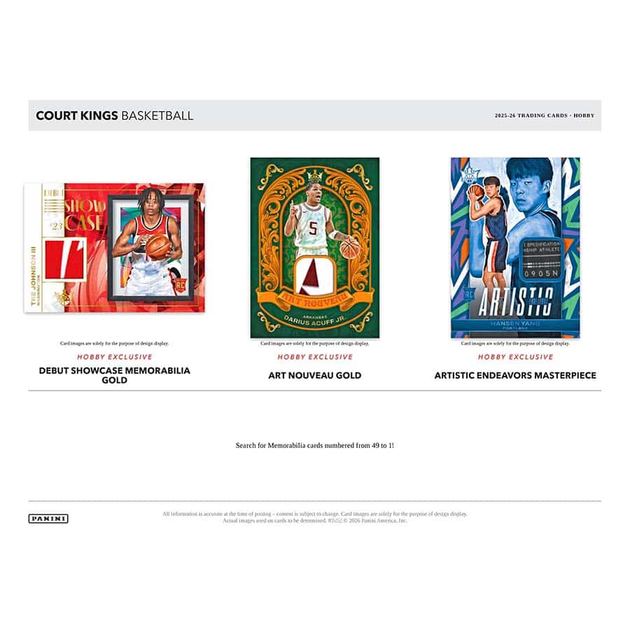 25-26 Panini Court Kings Basketball Hobby