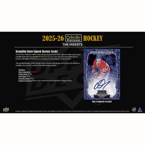 2025/26 Upper Deck O-Pee-Chee Platinum Hockey Hobby 8-Box Case