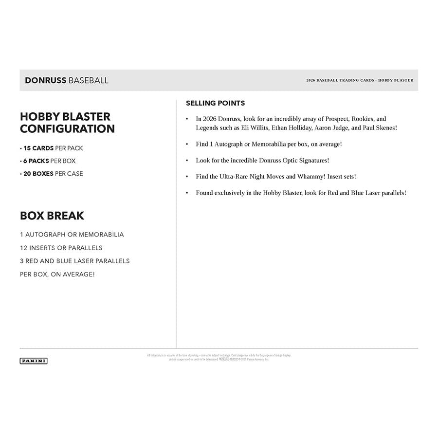 2026 Donruss Baseball Hobby Blaster