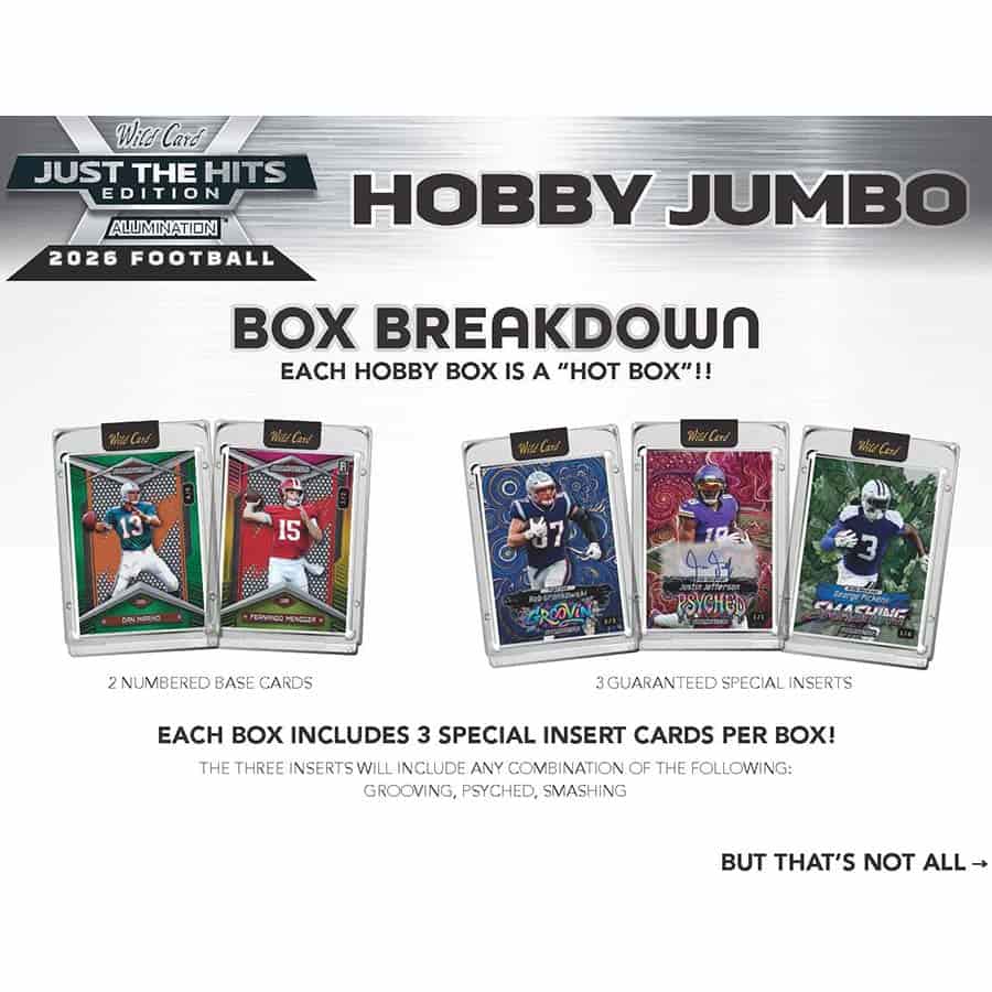 2026 Wild Card Alumination Just the Hits Football Hobby Jumbo
