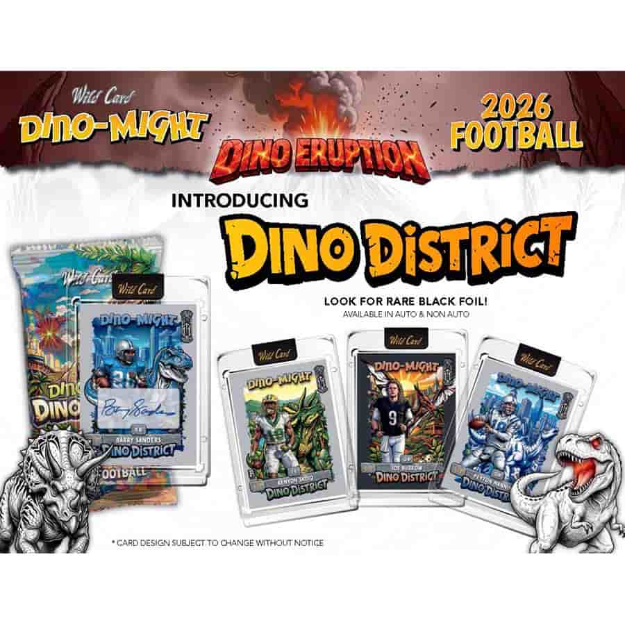 2026 Wild Card Dino-Might Football Dino Eruption Hobby