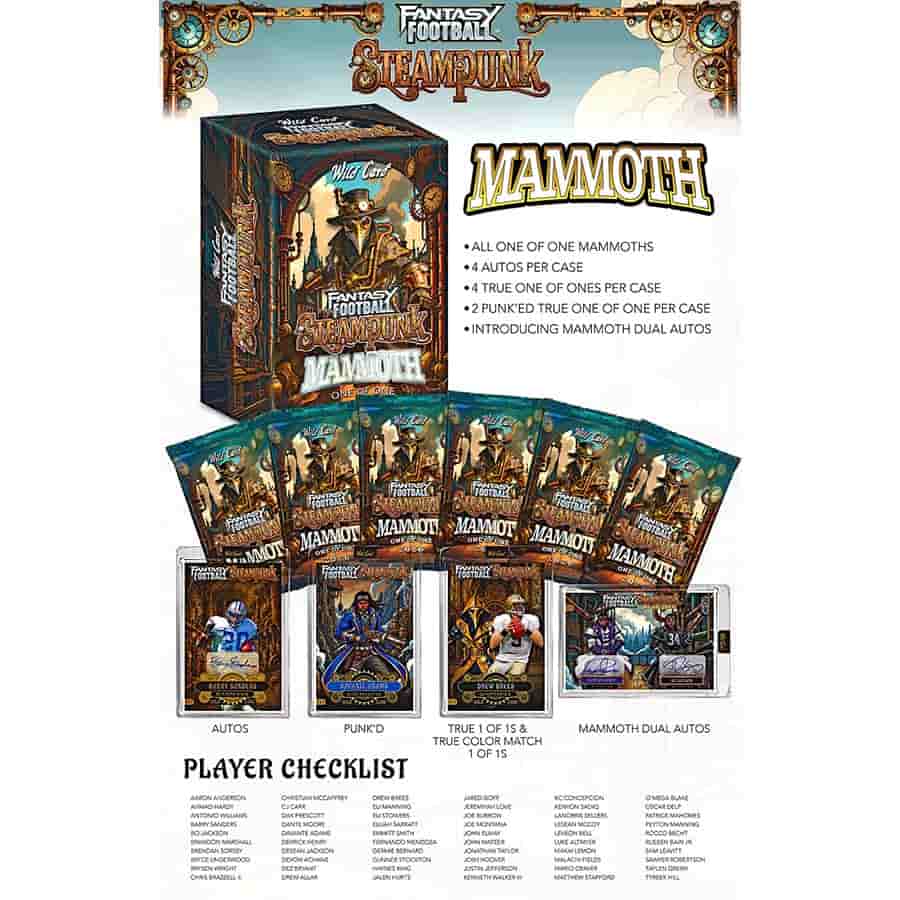 2026 Wild Card Fantasy Football Steampunk Mammoth Hobby