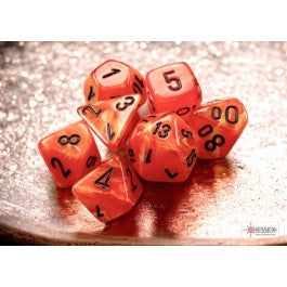 Chessex Vortex Mini 7 Die Set Orange/Black