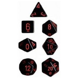 Chessex: Opaque Black/Red 7-Die Set