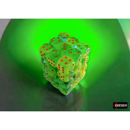 Chessex Gemini Plasma Green-Teal/Orange 12mm D6 Dice Cube