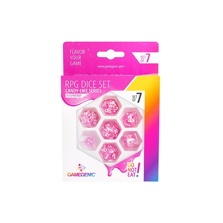 7CT GAMEGENIC RPG DICE SET: CANDY-LIKE SERIES: RASPBERRY